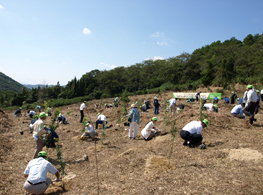 植樹活動に参加する会員事業者